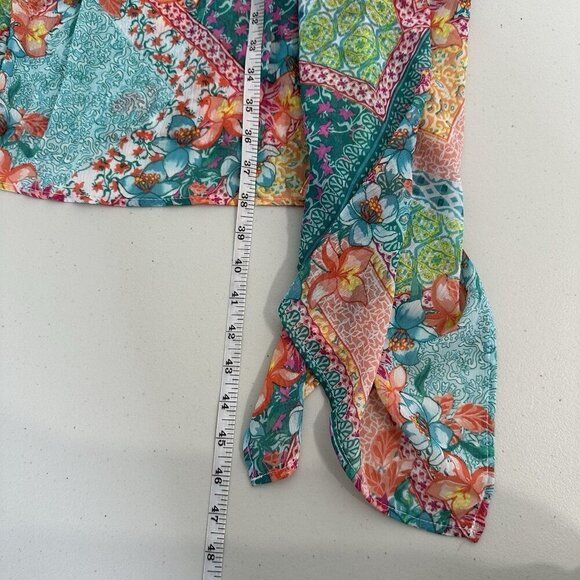 Into the Bleu Swim Cover up Paisley Floral Handkerchief Hem Large - Picture 8 of 9